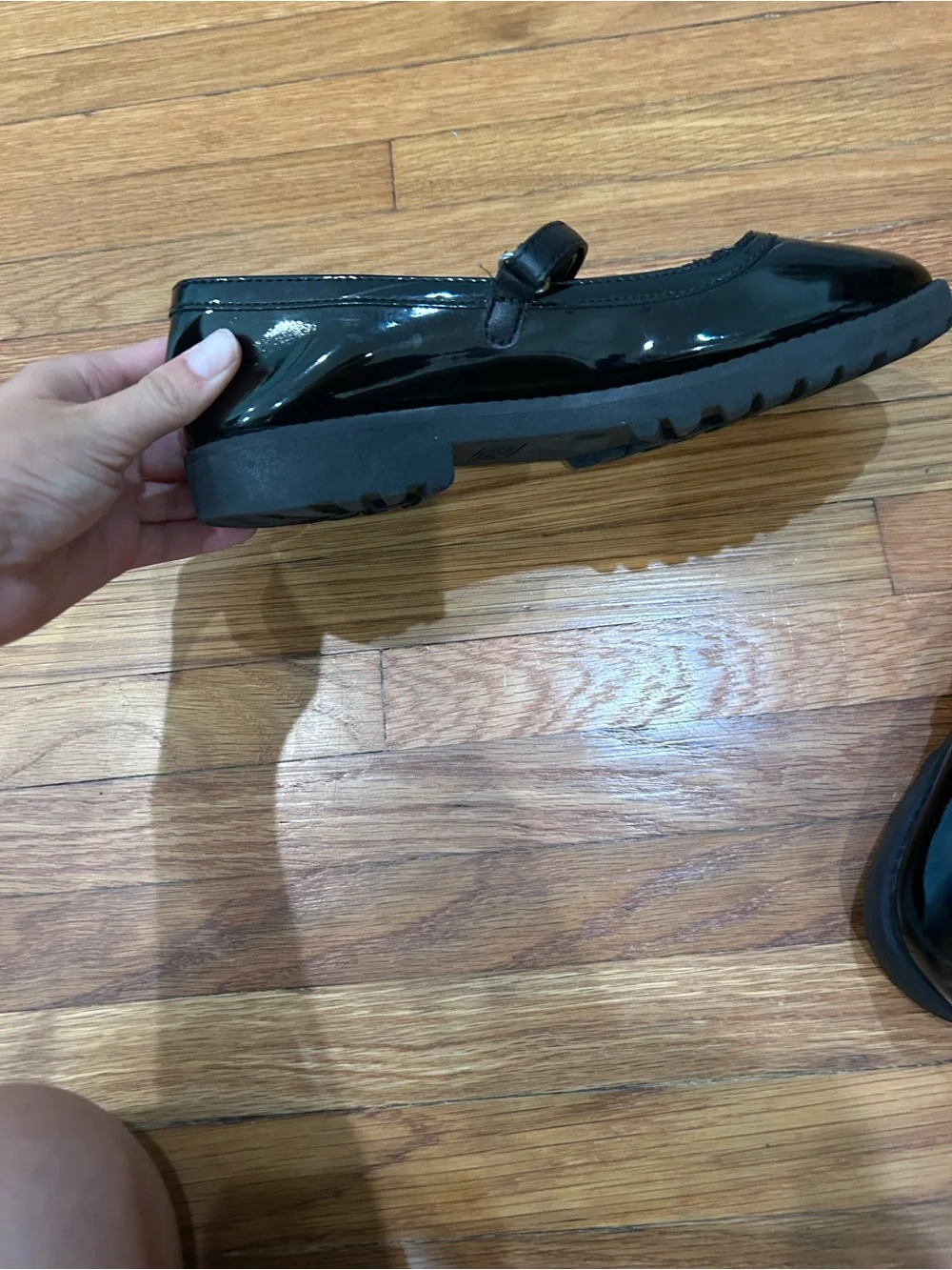 Nordstrom Girls Black Patent Mary Jane Flats with Strap